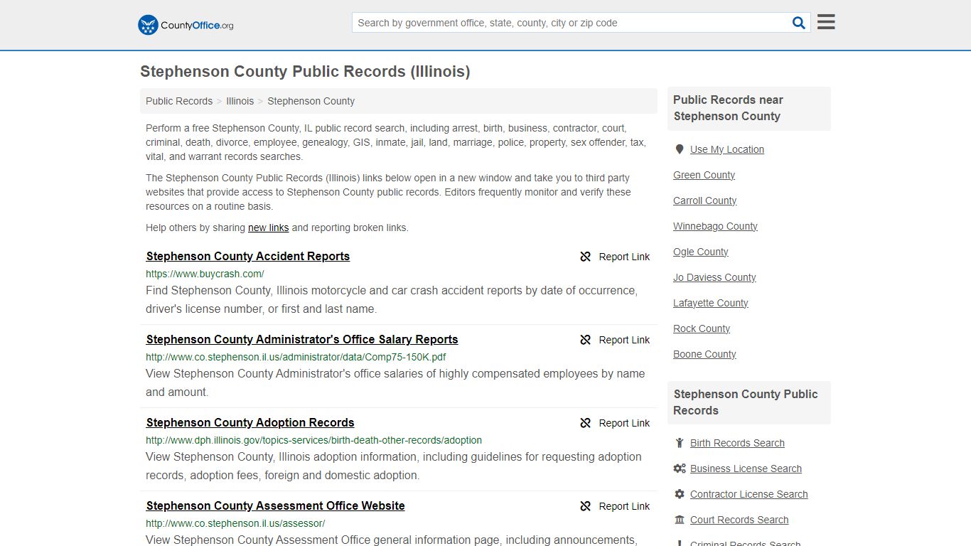 Public Records - Stephenson County, IL (Business, Criminal, GIS ...