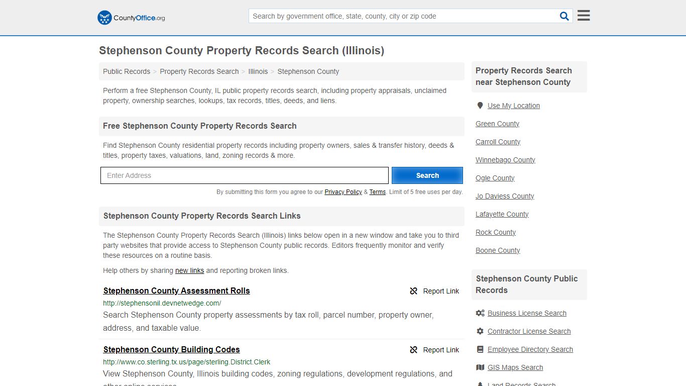 Stephenson County Property Records Search (Illinois) - County Office